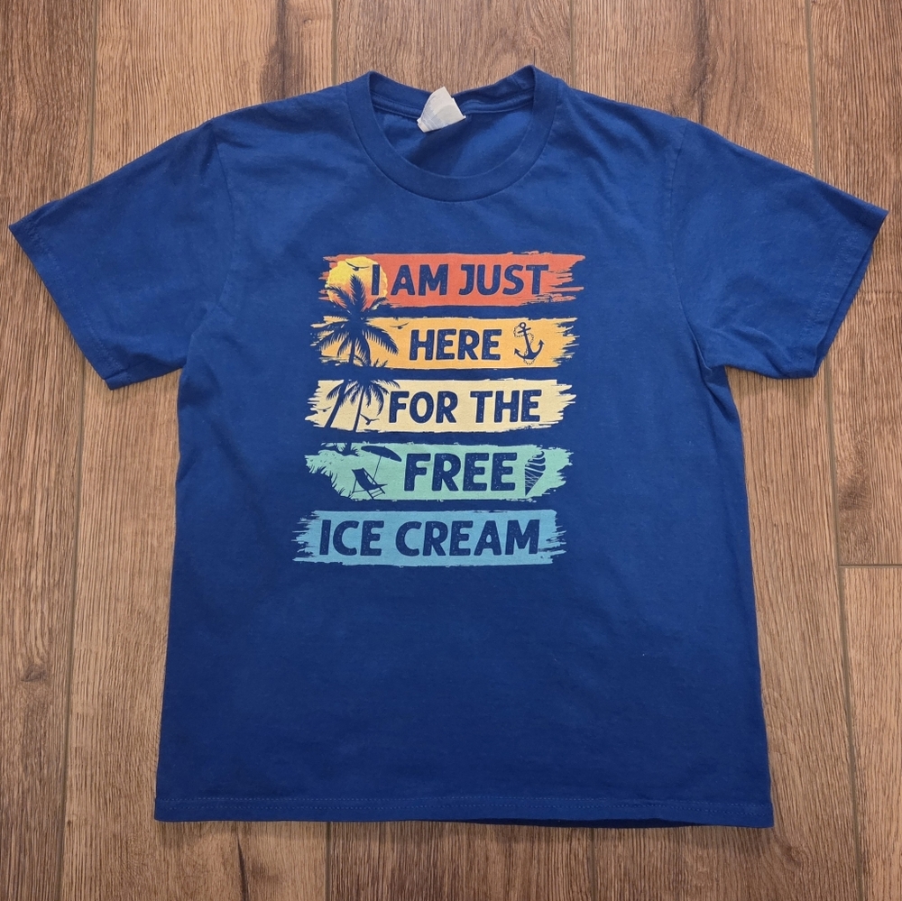 Blue Kids T-Shirt with Fun Ice Cream Print